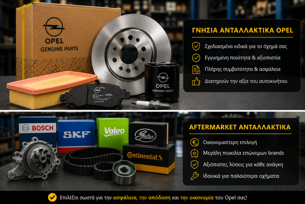 Σύγκριση γνήσιων και aftermarket ανταλλακτικών Opel